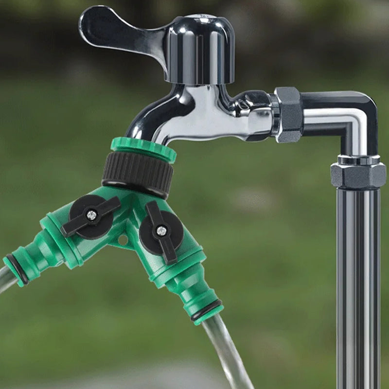 🚰 BUY 2 GET 1 FREE! 🔥 Two-Head Faucet Splitter – Brass construction, leak-proof & fits standard hoses – perfect for garden, washing machine or dual watering 🌿