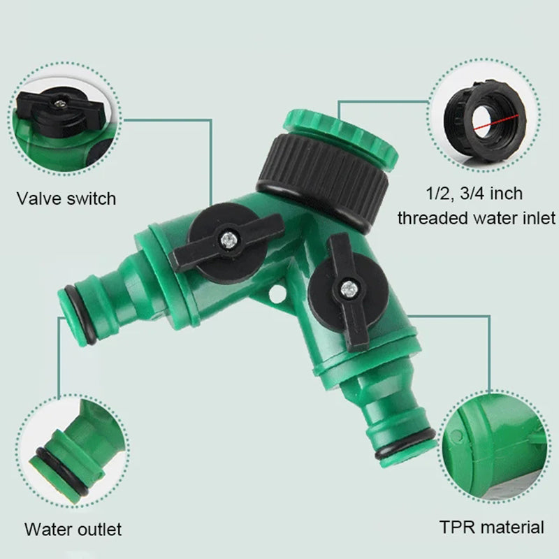 🚰 BUY 2 GET 1 FREE! 🔥 Two-Head Faucet Splitter – Brass construction, leak-proof & fits standard hoses – perfect for garden, washing machine or dual watering 🌿