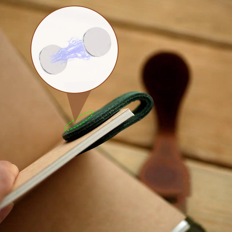 Vintage Magnetic Leather Bookmark