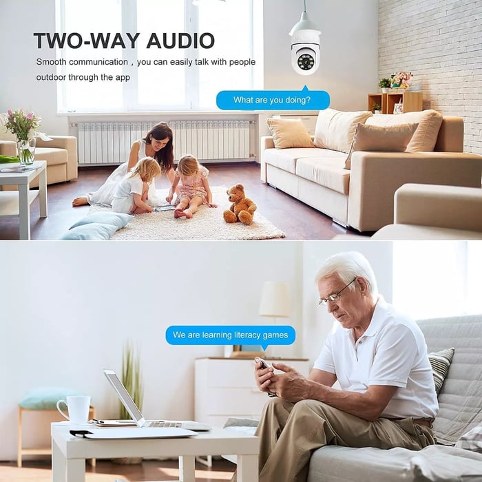 💥Hot-selling🔥Hawkray 4MP Smart AI Light Bulb Camera with 911 Alarm Monitoring & Full Color Night Vision