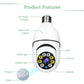 💥Hot-selling🔥Hawkray 4MP Smart AI Light Bulb Camera with 911 Alarm Monitoring & Full Color Night Vision