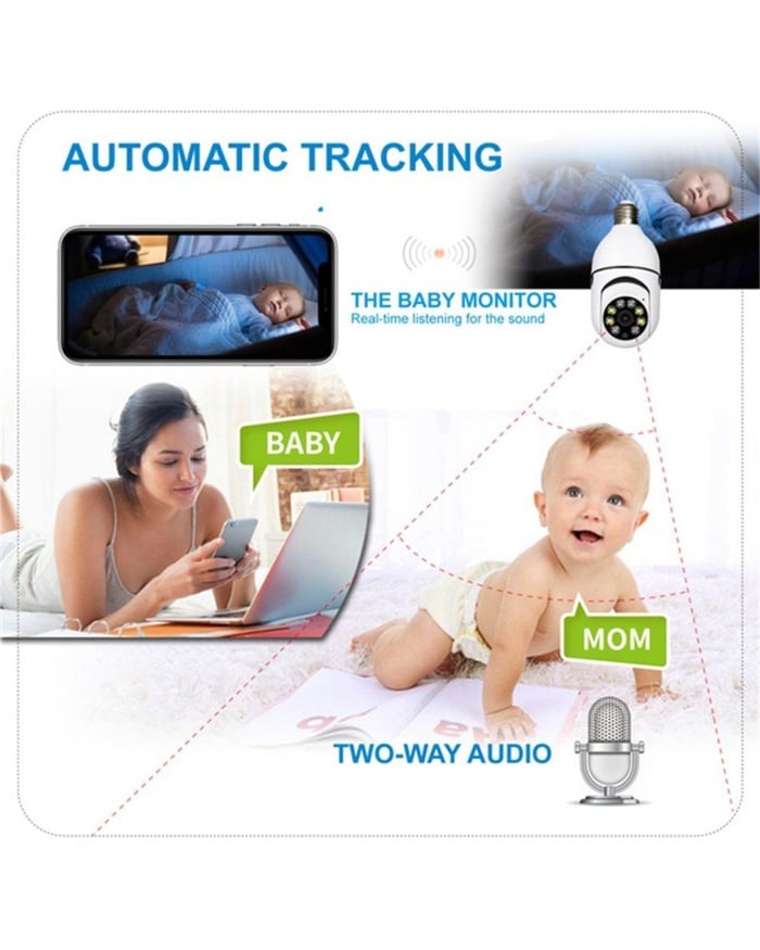 💥Hot-selling🔥Hawkray 4MP Smart AI Light Bulb Camera with 911 Alarm Monitoring & Full Color Night Vision