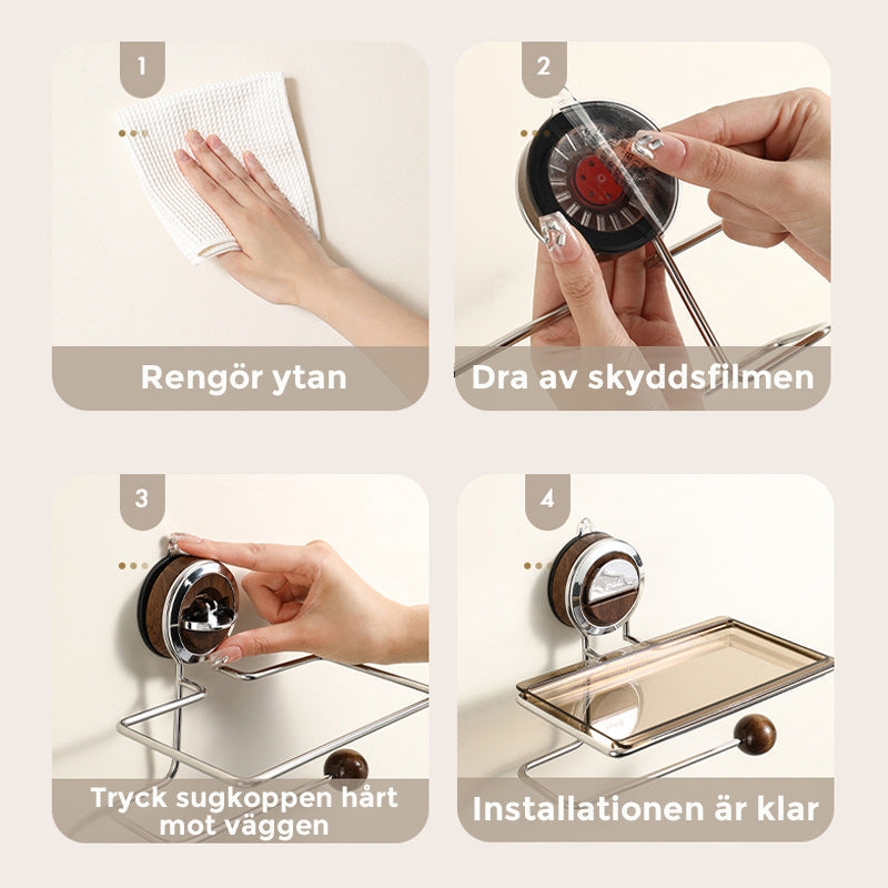 Stick Strong Suction Toilet Paper Holder – No Drilling, Holds Strong and Steady