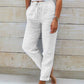 🌸Women's  Elastic Waist Cotton Linen Wide Leg Pants