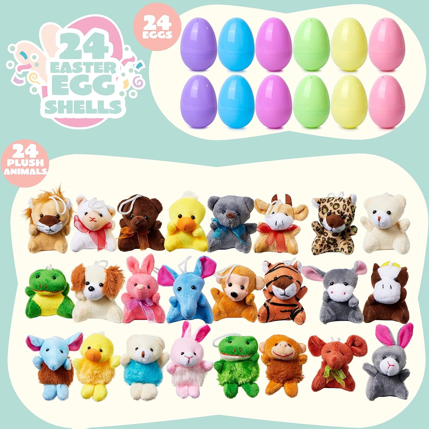 🔥Last Day Special Price ￡9.99!!⚡50K+ SOLD🎁12/24PCS Easter Eggs Prefilled Slow Rising Squishy Toys