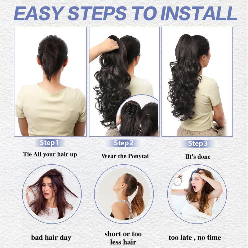 💖LAST DAY PROMOTION - 50%OFF 💖 Clip-on Wavy Ponytail Extension