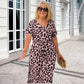 🌸2025 Hot Sale 66%OFF🌸Women's Leopard V-Neck Long Dress with Belt