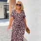 🌸2025 Hot Sale 66%OFF🌸Women's Leopard V-Neck Long Dress with Belt