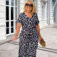 🌸2025 Hot Sale 66%OFF🌸Women's Leopard V-Neck Long Dress with Belt