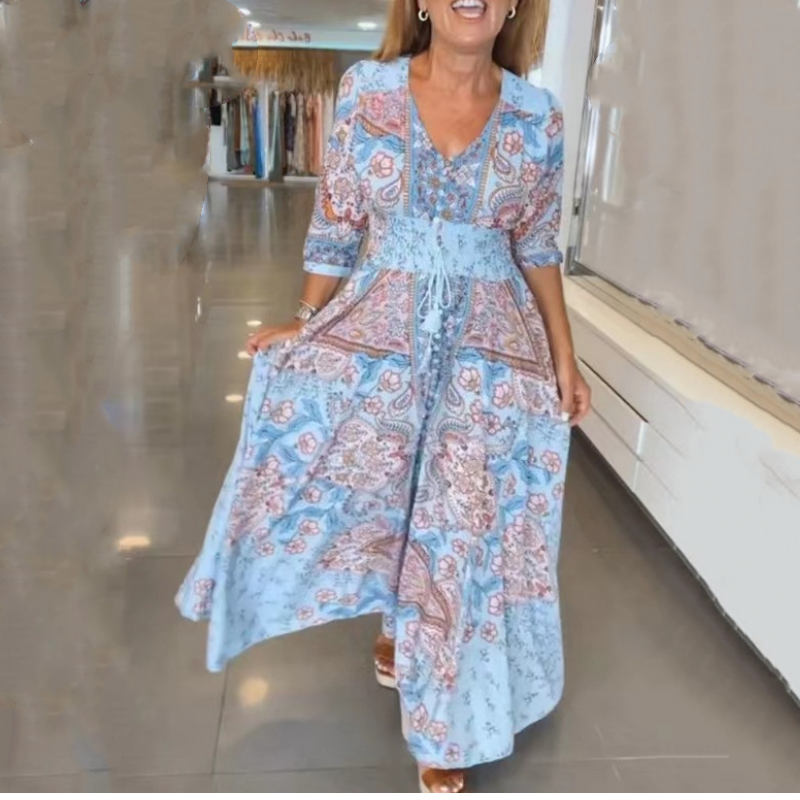 Seasonal bestseller with 49% off 🔥 Elegant long floral dress for women