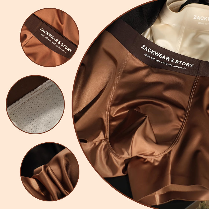2025 LUXURY Natural ICE SILK MEN'S BOXERS | ANTIBACTERIAL SILK LINING