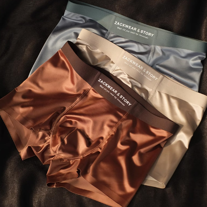 2025 LUXURY Natural ICE SILK MEN'S BOXERS | ANTIBACTERIAL SILK LINING