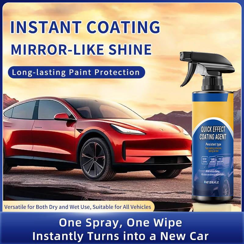 🚗 50% OFF! ✨Quick Acting Car Coating Agent Spray, Instant Mirror Shine Long Lasting Paint Protection Spray, Free Cleaning Towel Included