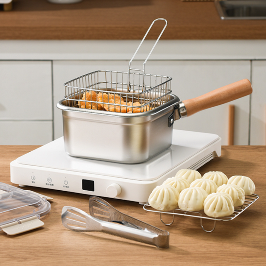 Multi-Function Frying Cooker Set - Fryer, Cooker, Fresh Keeping & Vegetables Washing