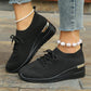 🌸Summer Hot Sale 49%OFF🌸Women's Breathable Stretchy Knit Wedge Heel Shoes with Adjustable Laces