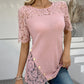 Women's Floral Lace Short Sleeve Top