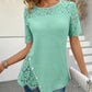 Women's Floral Lace Short Sleeve Top