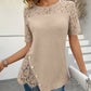 Women's Floral Lace Short Sleeve Top
