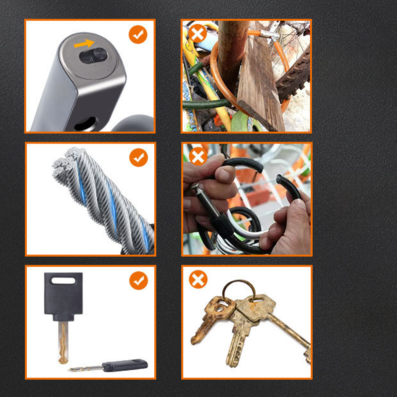 Bike Cable Lock Set with Key Lock