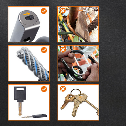 Bike Cable Lock Set with Key Lock