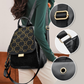 Women's Black Large Capacity Sparkling Rhinestone & Geometric Print Backpack