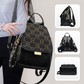Women's Black Large Capacity Sparkling Rhinestone & Geometric Print Backpack