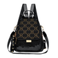 Women's Black Large Capacity Sparkling Rhinestone & Geometric Print Backpack