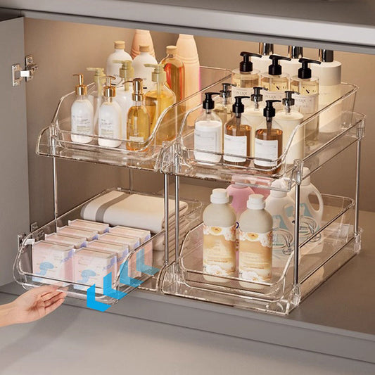 Multifunctional pull-out organizer for under the bathroom sin
