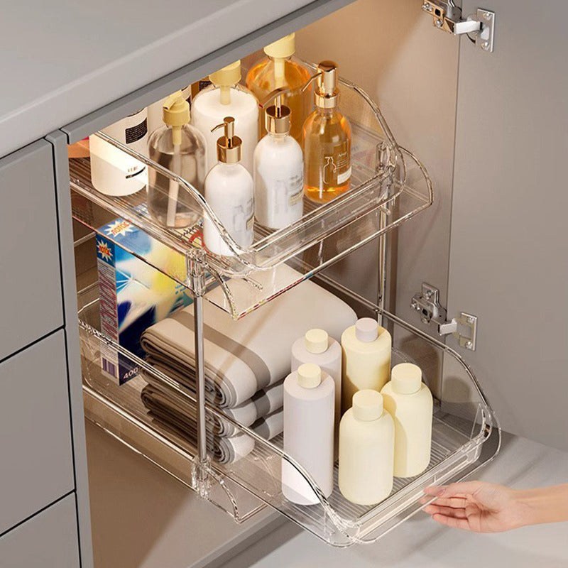 Multifunctional pull-out organizer for under the bathroom sin