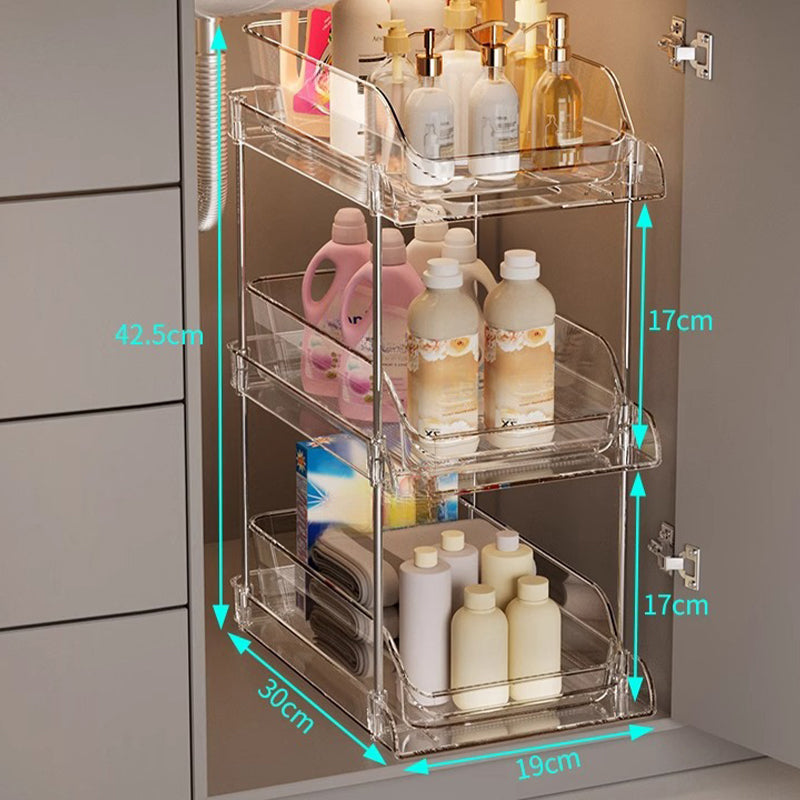 Multifunctional pull-out organizer for under the bathroom sin