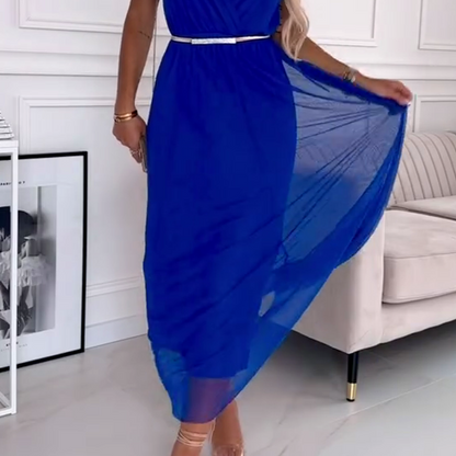 Boho V-Neck Sleeveless Mesh Dress