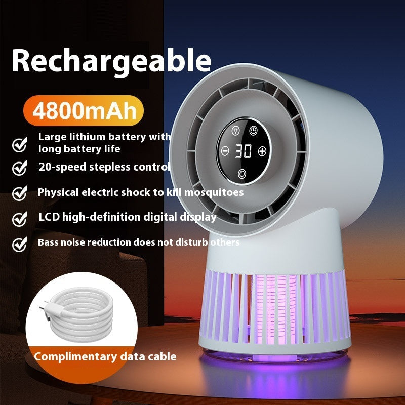 2-in-1 Mini Desk Fan with Electric Mosquito Killer