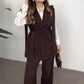 Women's Relaxed Top and Straight-Leg Pants Set
