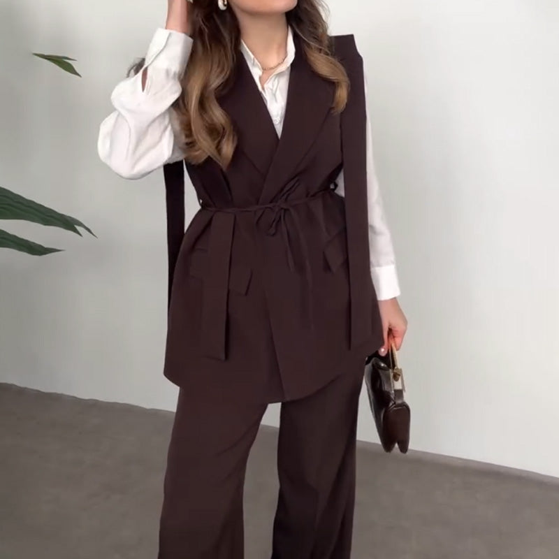 Women's Relaxed Top and Straight-Leg Pants Set