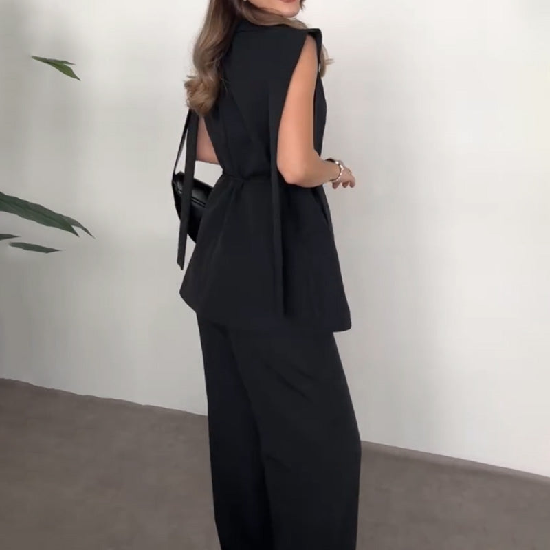 Women's Relaxed Top and Straight-Leg Pants Set