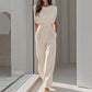 Solid Color Wide-Legged Jumpsuit for Women