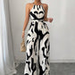 Fashion Color-Blocking Halter Jumpsuit