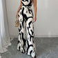 Fashion Color-Blocking Halter Jumpsuit