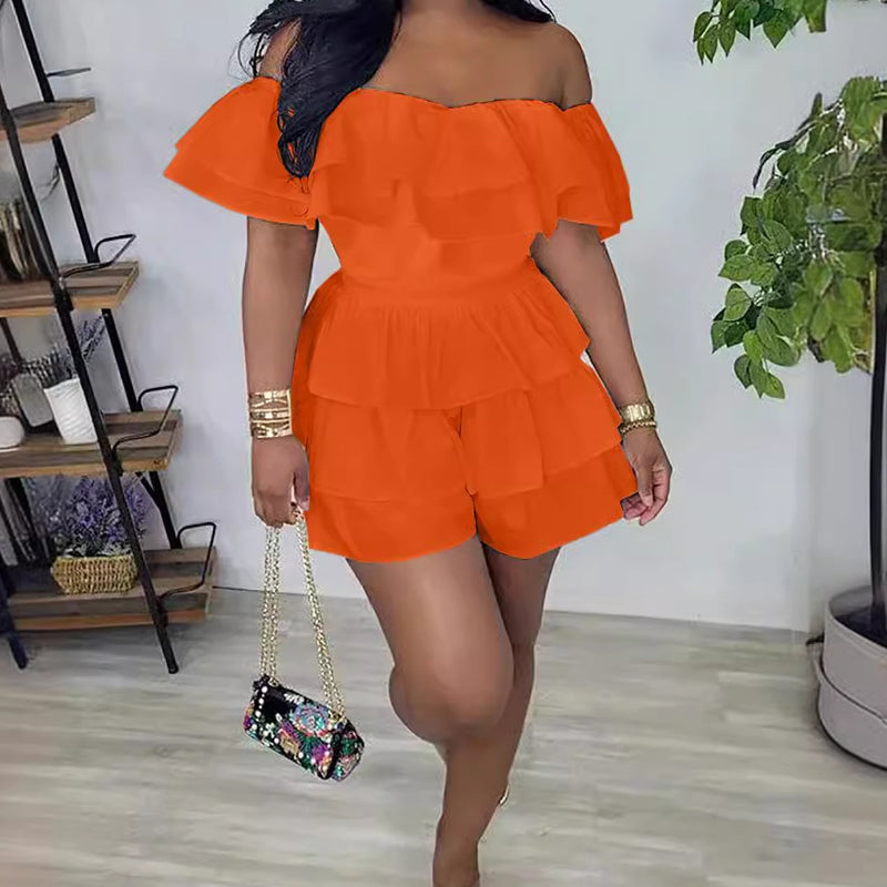 Ruffle Off Shoulder Jumpsuit