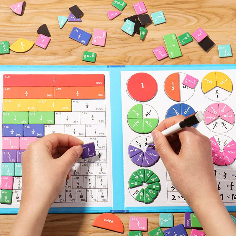 🔥LAST DAY SALE 60% OFF🏅Montessori Magnetic Book Fraction Puzzle