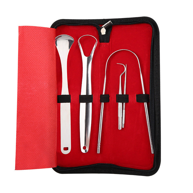 Stainless Steel Tongue Scraper Set