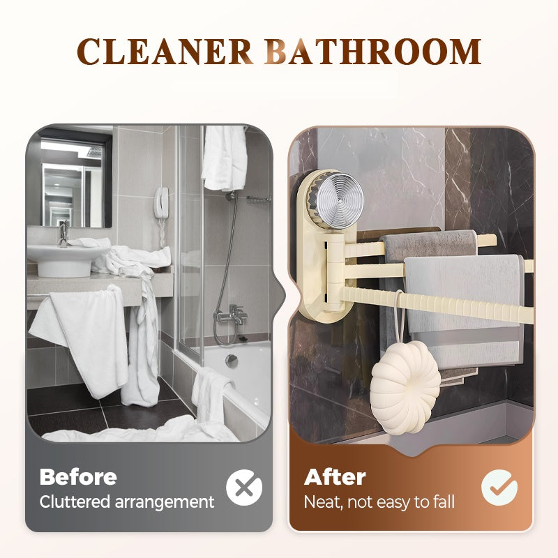 No-Drill Rotating Towel Rack With Suction Cup