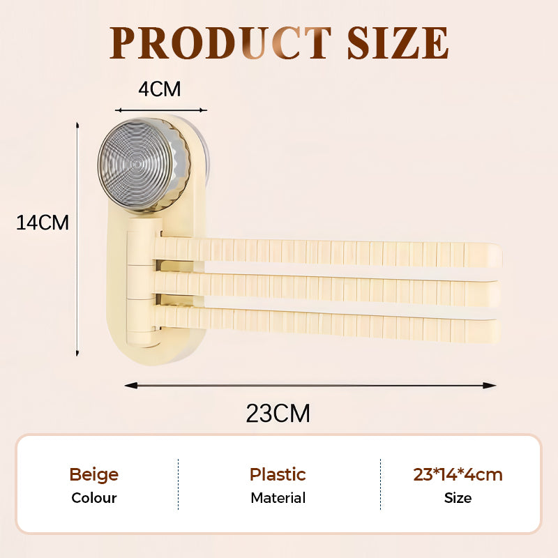 No-Drill Rotating Towel Rack With Suction Cup