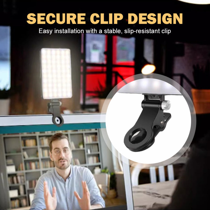 Compact Adjustable Color-Temperature Clip-On Selfie Light