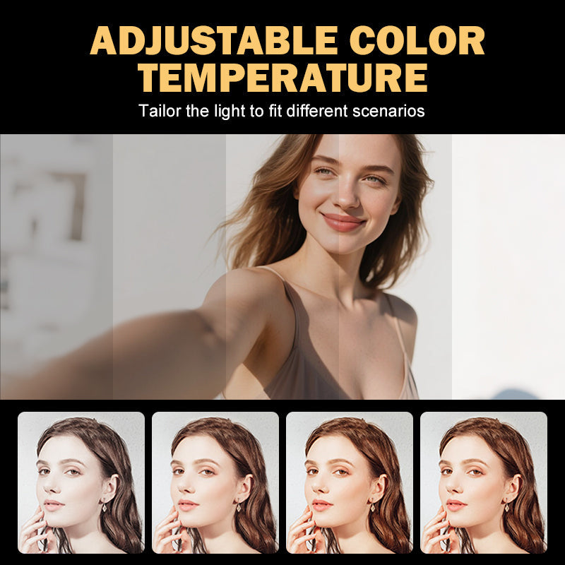 Compact Adjustable Color-Temperature Clip-On Selfie Light