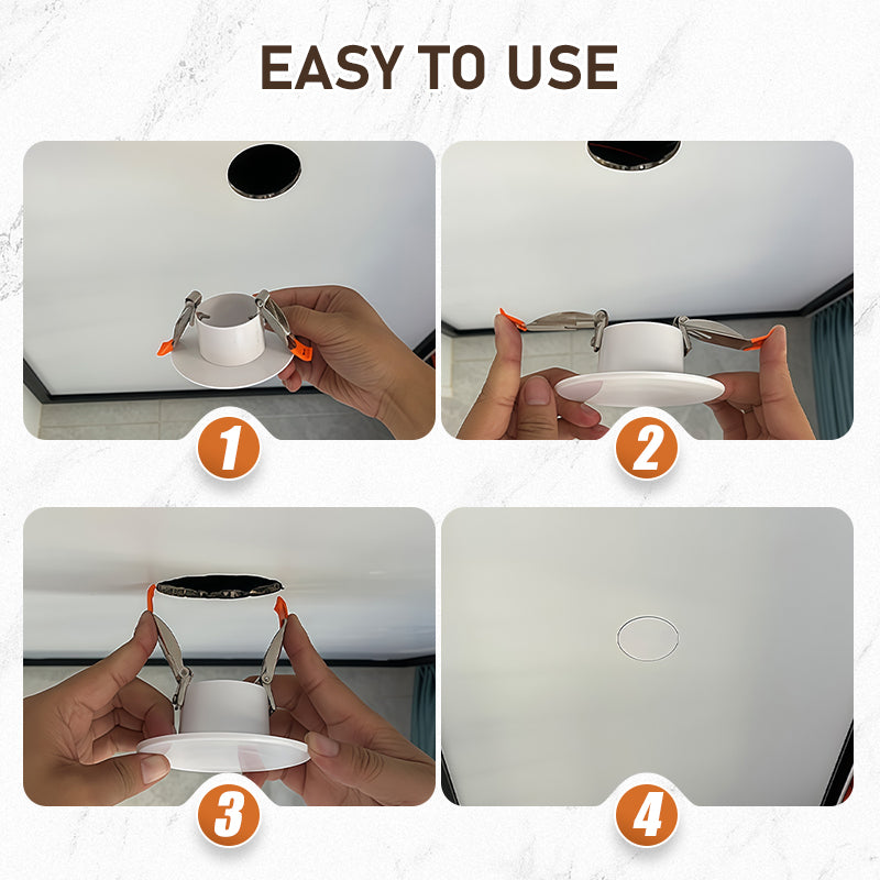 Spring-Loaded Ceiling Hole Cover Plate