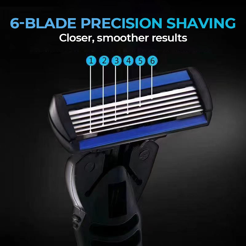 6-Blade Razor with Easy Snap-In Head