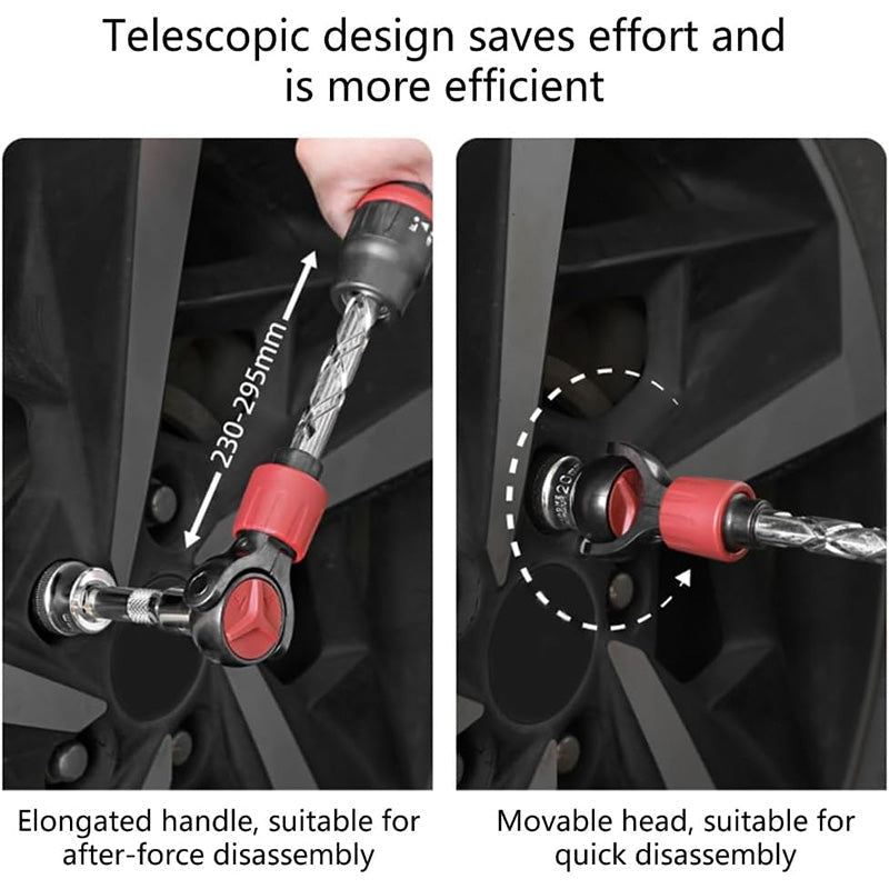 3/8" Drive Ratchet Wrench - 72T Steel Socket Wrench with Flexible Head & Reversible Switch