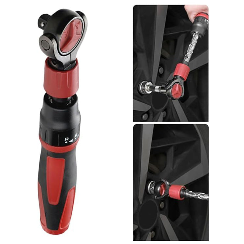 3/8" Drive Ratchet Wrench - 72T Steel Socket Wrench with Flexible Head & Reversible Switch