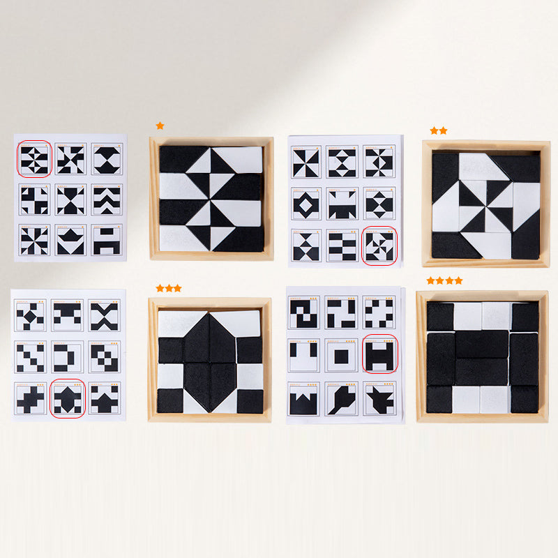 🧩 50% OFF NOW! 🔥 Black & White Block Puzzles Set for Kids - Creative & Educational, Perfect for Developing Logic Skills ✨